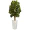 5ft. Fiddle Leaf Artificial Tree in White Tower Planter